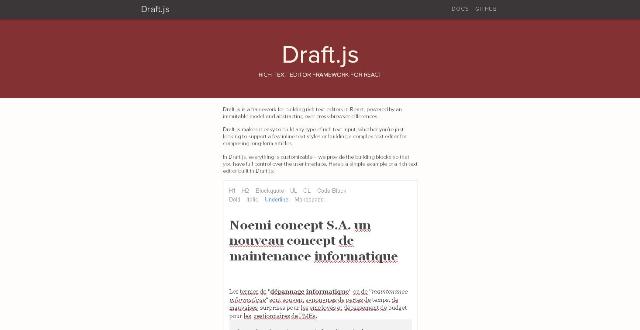 WebDesign Un environnement REACT pour créer des éditeurs de texte JavaScript - Draft.js